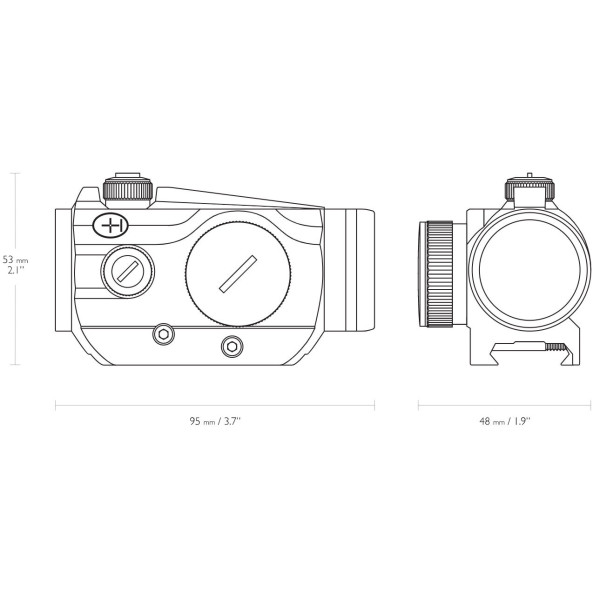 Прилад коліматорний Hawke Vantage 1x25 - Weaver. Сітка 3 MOA Dot